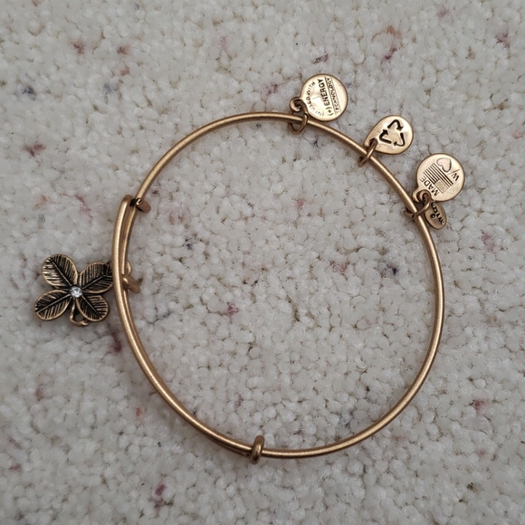 Alex and Ani Lucky Clover Charm Bangle - Picture 2 of 3